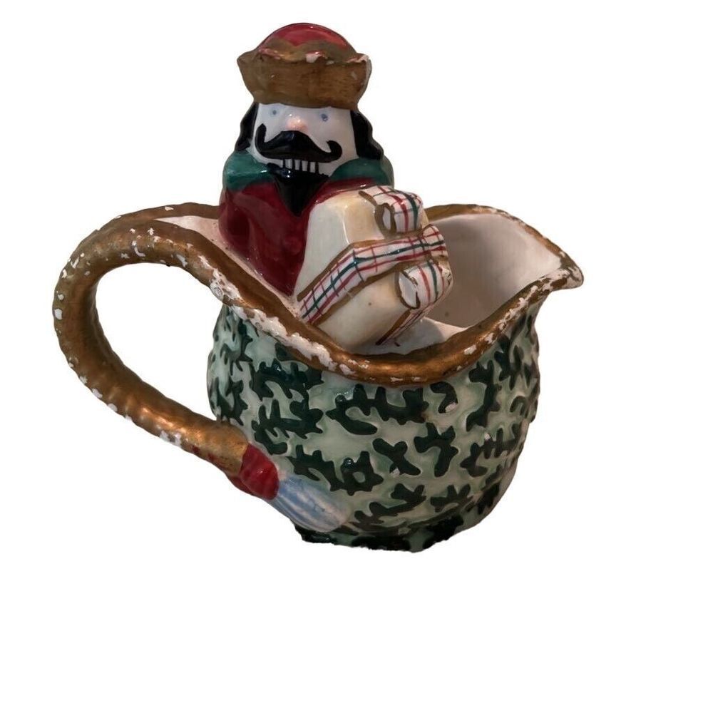 Avon St Nicholas Creamer Pitcher Vintage Holiday Christmas 6" Tall